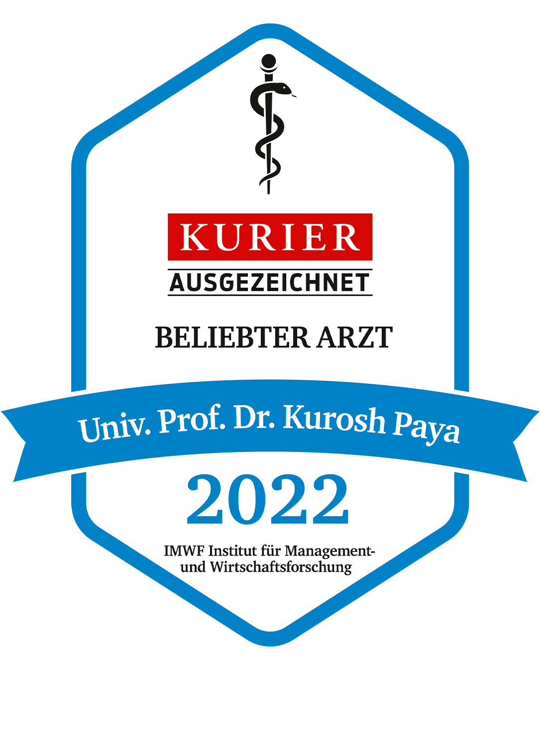 Beliebter Arzt Univ.Prof.Dr. Kurosh Paya "Kurier"