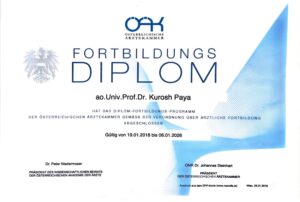 Fortbildung Diplom. Österreichische Arztekammer. Univ.Prof.Dr. Kurosh Paya